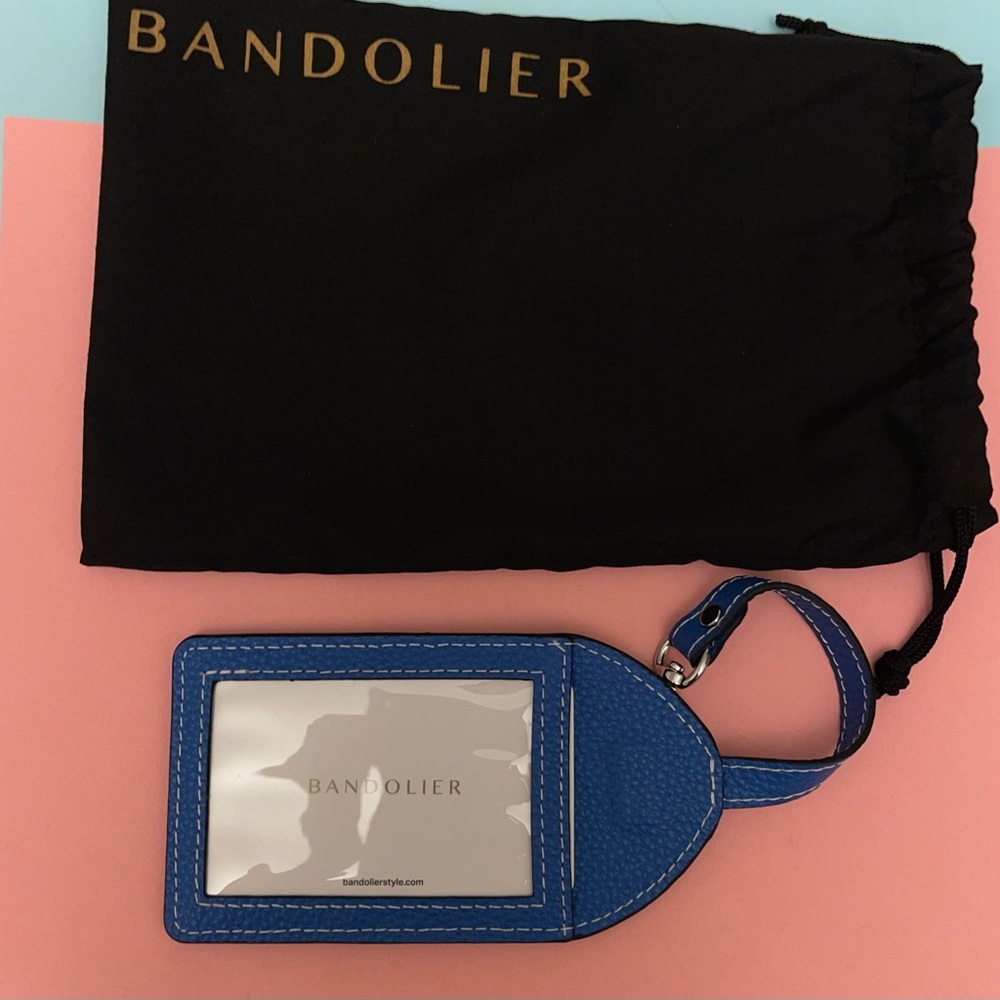 Bandolier leather Luggage Tag•NWT